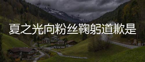 鞠躬夏之夏之么回道歉光向光恋光粉丝情曝是怎事
